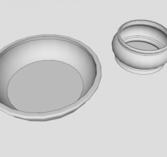 陶瓷白色花盆SU模型下载_sketchup草图大师SKP模型