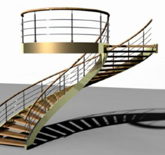 钢木旋转梯SU模型下载_sketchup草图大师SKP模型