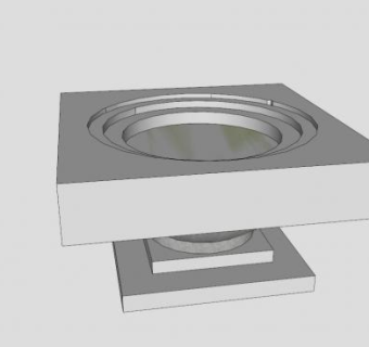瓷盆花盆SU模型下载_sketchup草图大师SKP模型