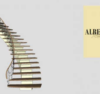 铁艺扶手螺旋梯SU模型下载_sketchup草图大师SKP模型