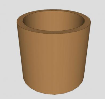 瓦盆空花盆SU模型下载_sketchup草图大师SKP模型