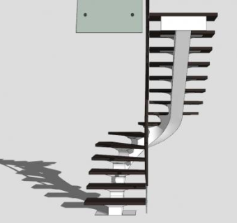 直梯木板梯SU模型下载_sketchup草图大师SKP模型