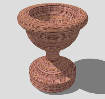 紫砂盆花盆SU模型下载_sketchup草图大师SKP模型