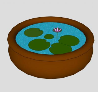 水花盆景SU模型下载_sketchup草图大师SKP模型