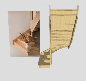 L型直梯SU模型下载_sketchup草图大师SKP模型