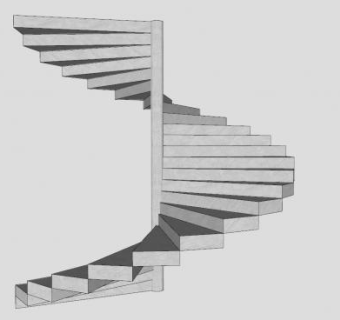 中柱螺旋梯SU模型下载_sketchup草图大师SKP模型