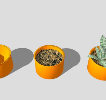 桑塞维埃拉花盆SU模型下载_sketchup草图大师SKP模型