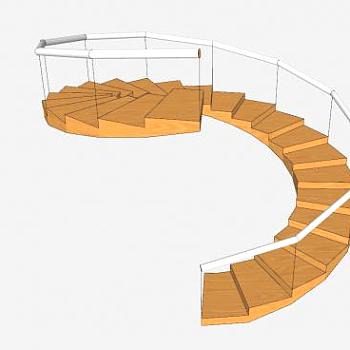 扶手旋转梯SU模型下载_sketchup草图大师SKP模型