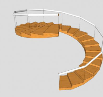 扶手旋转梯SU模型下载_sketchup草图大师SKP模型