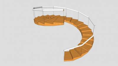 扶手旋转梯SU模型下载_sketchup草图大师SKP模型