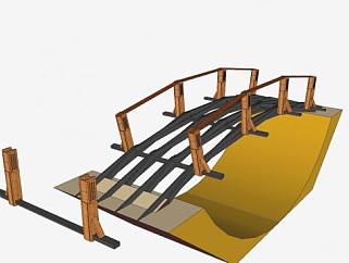 钢架护栏拱桥SU模型下载_sketchup草图大师SKP模型