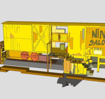 酒馆货车SU模型下载_sketchup草图大师SKP模型