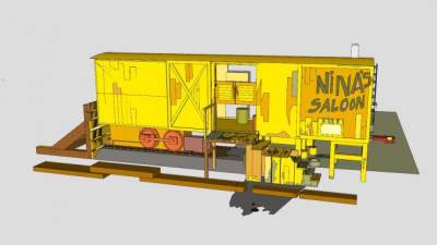 酒馆货车SU模型下载_sketchup草图大师SKP模型