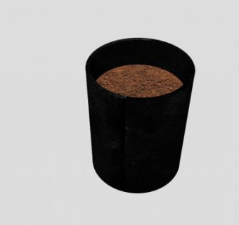 黑色圆形花盆SU模型下载_sketchup草图大师SKP模型