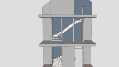 复式转角楼梯SU模型下载_sketchup草图大师SKP模型