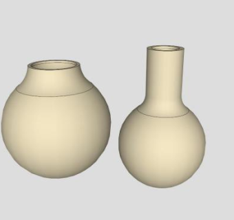 简易单色花瓶SU模型下载_sketchup草图大师SKP模型