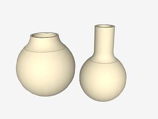 简易单色花瓶SU模型下载_sketchup草图大师SKP模型