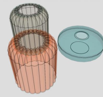 现代玻璃瓶花瓶SU模型下载_sketchup草图大师SKP模型