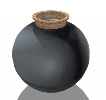 黑色罐子花瓶SU模型下载_sketchup草图大师SKP模型