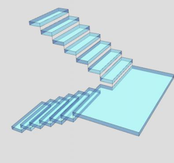 玻璃楼梯SU模型下载_sketchup草图大师SKP模型