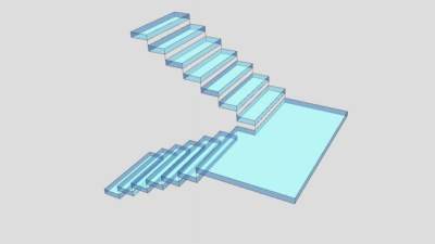 玻璃楼梯SU模型下载_sketchup草图大师SKP模型