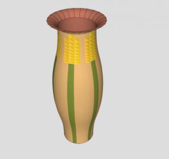 长型小麦花瓶SU模型下载_sketchup草图大师SKP模型