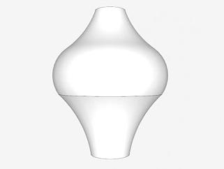 白色陶瓷罐花瓶SU模型下载_sketchup草图大师SKP模型