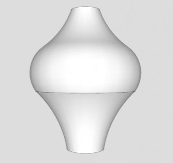 白色陶瓷罐花瓶SU模型下载_sketchup草图大师SKP模型