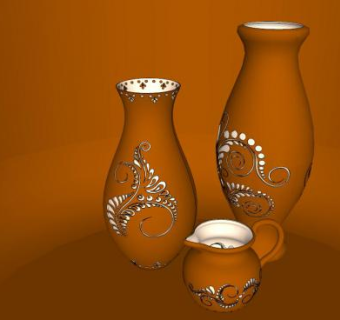 现代工艺陶瓷SU模型下载_sketchup草图大师SKP模型