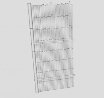 竹栅栏SU模型下载_sketchup草图大师SKP模型