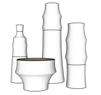 手抛陶瓷容器SU模型下载_sketchup草图大师SKP模型
