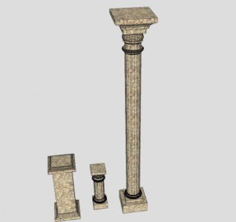 欧式阳台柱SU模型下载_sketchup草图大师SKP模型