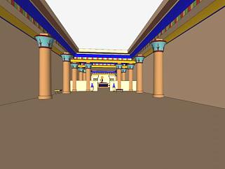 古埃及神庙檐柱SU模型下载_sketchup草图大师SKP模型
