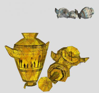 豪华金色陶瓷SU模型下载_sketchup草图大师SKP模型