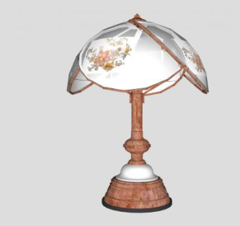 黄铜陶瓷灯SU模型下载_sketchup草图大师SKP模型