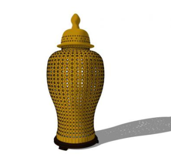 陶瓷雕刻器皿SU模型下载_sketchup草图大师SKP模型