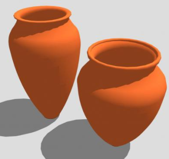 现代橘色陶罐SU模型下载_sketchup草图大师SKP模型