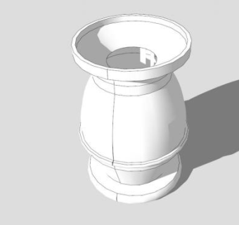 现代白色花瓶SU模型下载_sketchup草图大师SKP模型