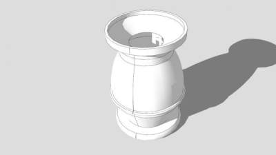 现代白色花瓶SU模型下载_sketchup草图大师SKP模型