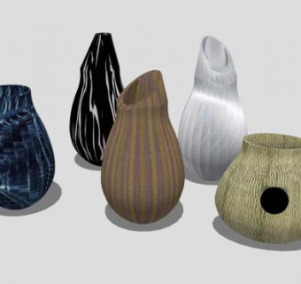 奇特花瓶SU模型下载_sketchup草图大师SKP模型