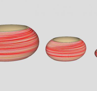条纹艺术陶瓷花瓶SU模型下载_sketchup草图大师SKP模型