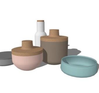 现代陶艺花瓶SU模型下载_sketchup草图大师SKP模型