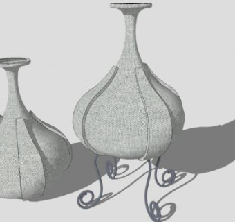 简欧花瓶SU模型下载_sketchup草图大师SKP模型