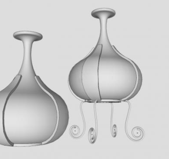 简欧花瓶花盆SU模型下载_sketchup草图大师SKP模型