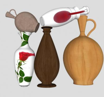 简约艺术花瓶SU模型下载_sketchup草图大师SKP模型