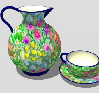 摆设陶瓷花瓶SU模型下载_sketchup草图大师SKP模型