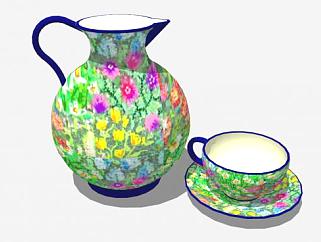 摆设陶瓷花瓶SU模型下载_sketchup草图大师SKP模型