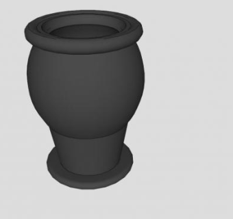 黑色陶瓷罐SU模型下载_sketchup草图大师SKP模型