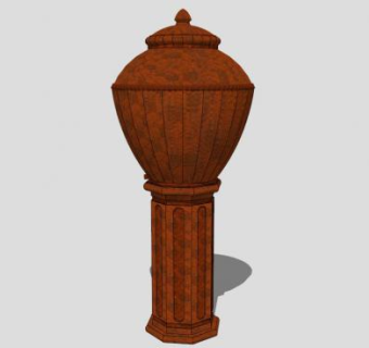 简易木桶坛子SU模型下载_sketchup草图大师SKP模型