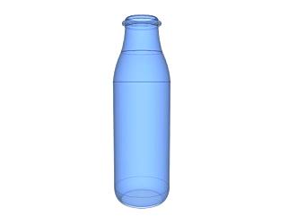 透明蓝色玻璃瓶SU模型下载_sketchup草图大师SKP模型
